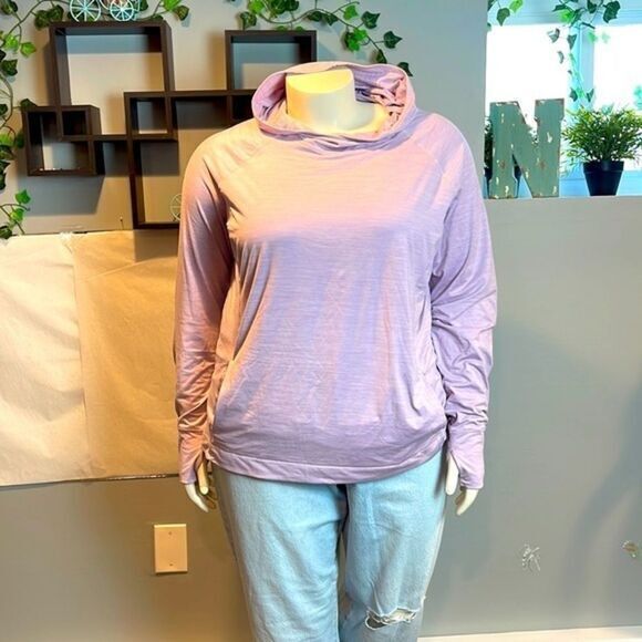 Athleisure Lila Pullover Brushed Tech Stretch thumbholes Active Size 2X - Picture 2 of 8